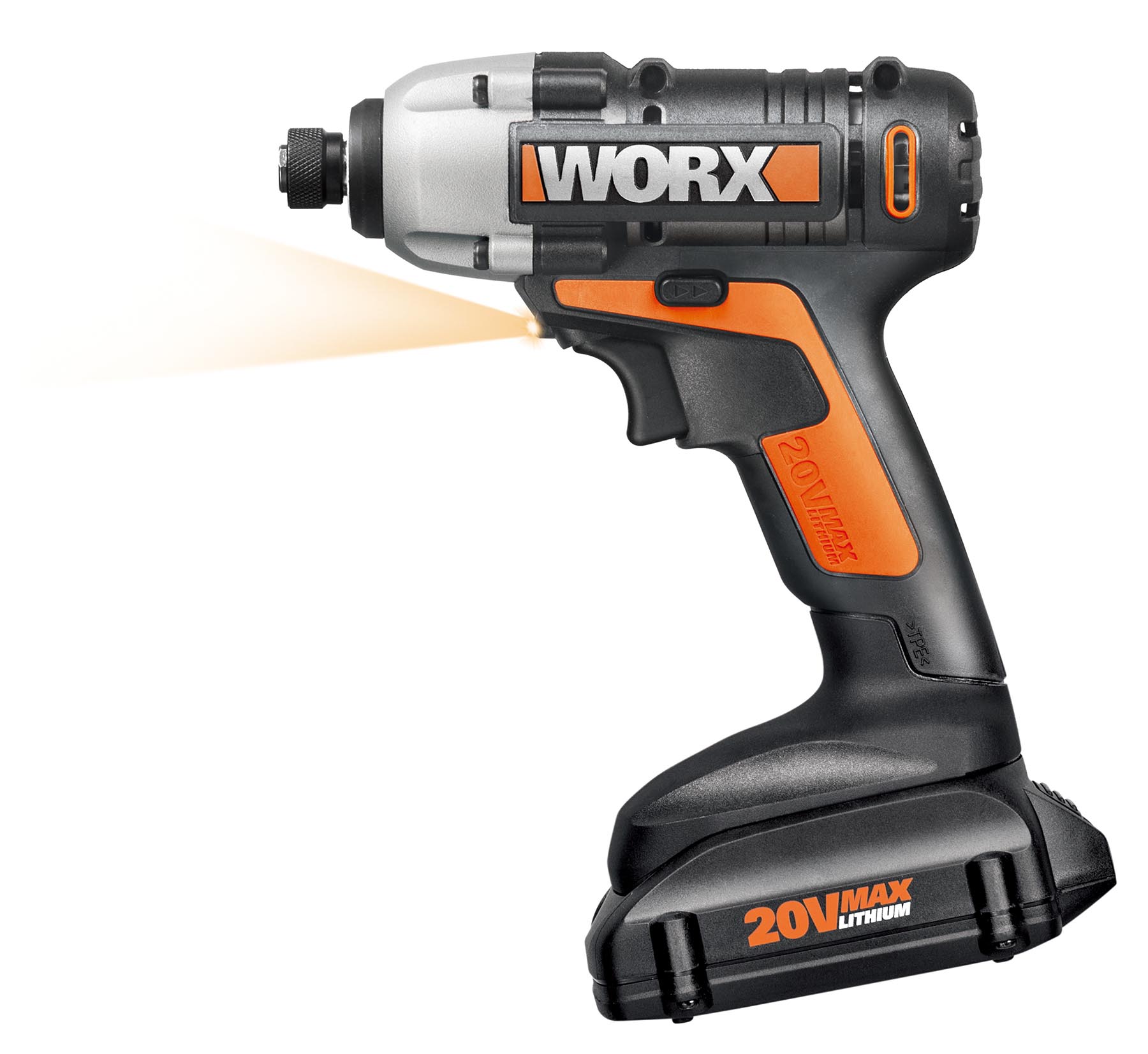 WORX 20V Impact Driver delivers 950 in.-lbs. of torque to drive or drill in tough materials.
