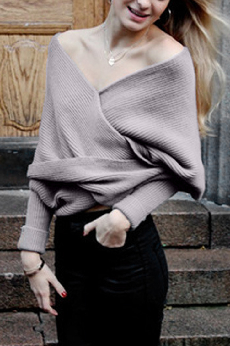 Classic Solid Color Wrap Batwing Sleeve Shawl
