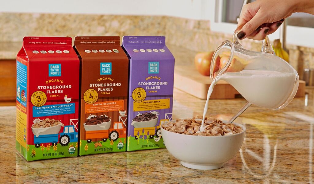 Back to the Roots organic cereal line.