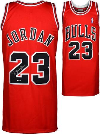 Michael Jordan Hand Signed Red Chicago Bulls Jersey