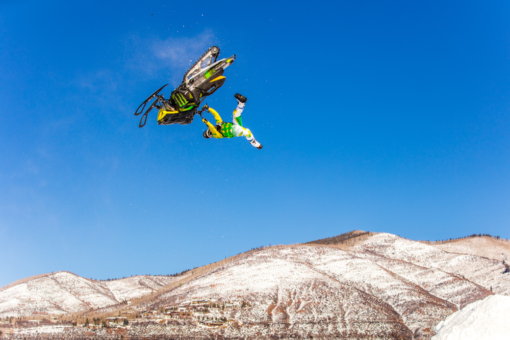 Monster Energy's Joe Parsons Wins Gold in Snowmobile Freestyle X Games Aspen 2016