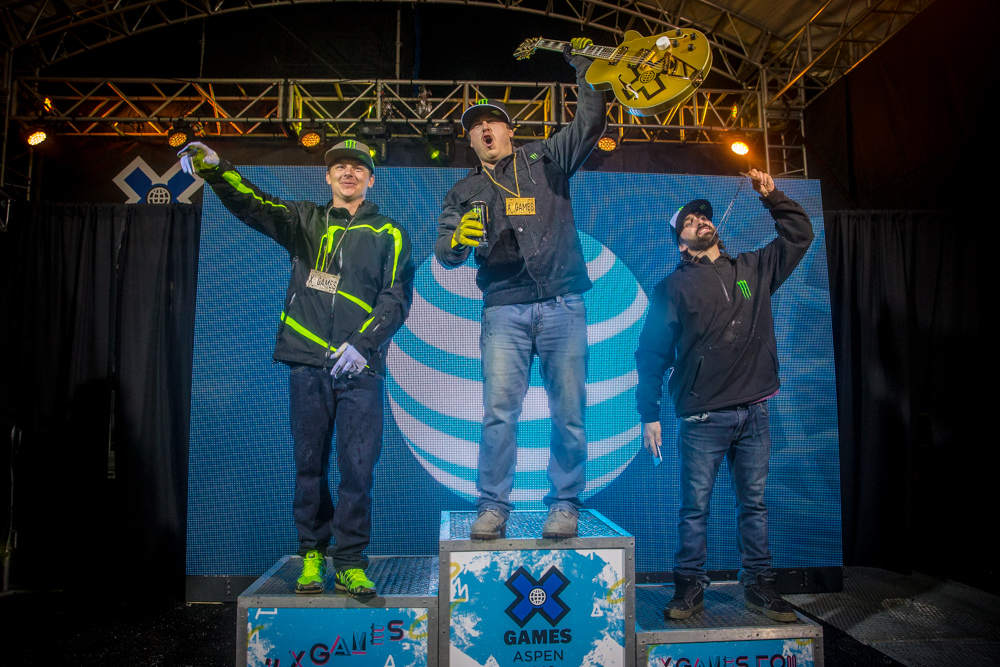 Monster Energy's Joe Parsons, Heath Frisby and Brett Turcotte Sweep the Podium Tonight in Snowmobile Freestyle at X Games Aspen 2016