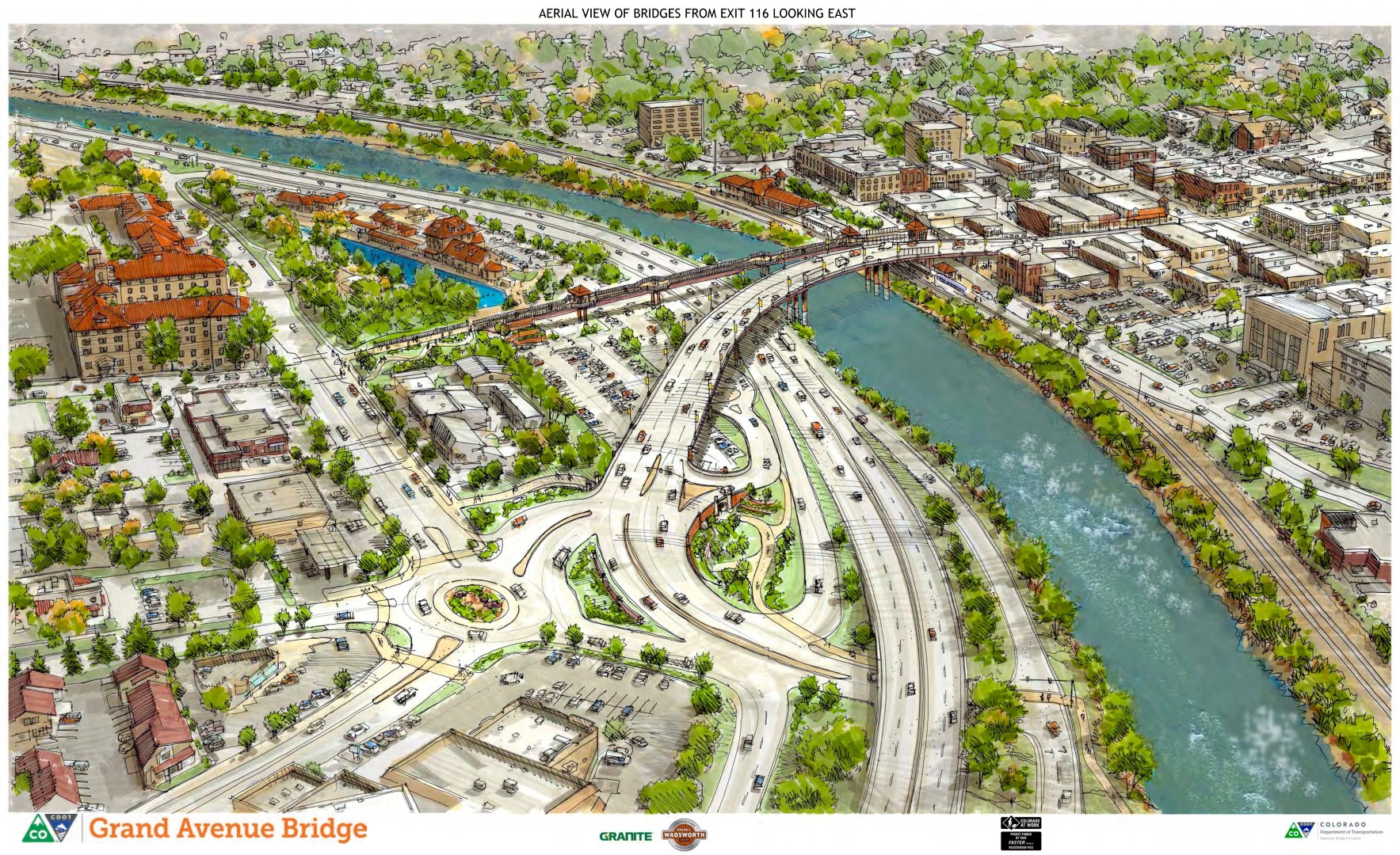 rendering of the new Grand Avenue Bridge in Glenwood Springs