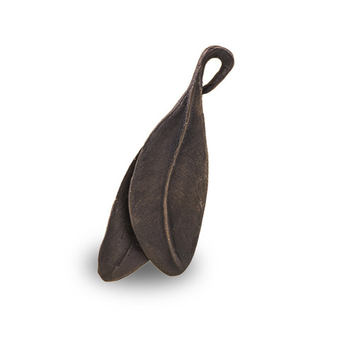Two brass leaves are beautifully hand created and designed to store a small amount of cremated ashes.