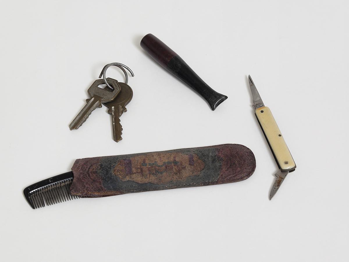 Comb, pocket knife, cigarette holder and keys to the house on Garibaldi Street found on Adolf Eichmann the night he was captured, May 11, 1960 (Credit: Mossad Archive)