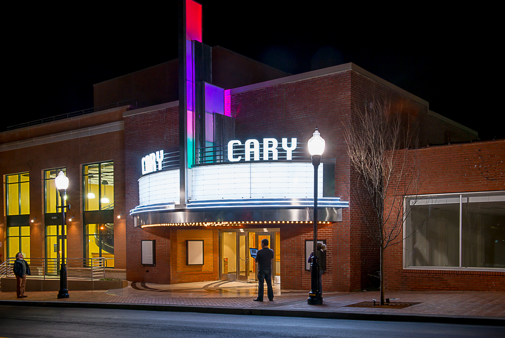 The Cary Theater is a recently restored art house entertainment venue in downtown Cary, N.C.