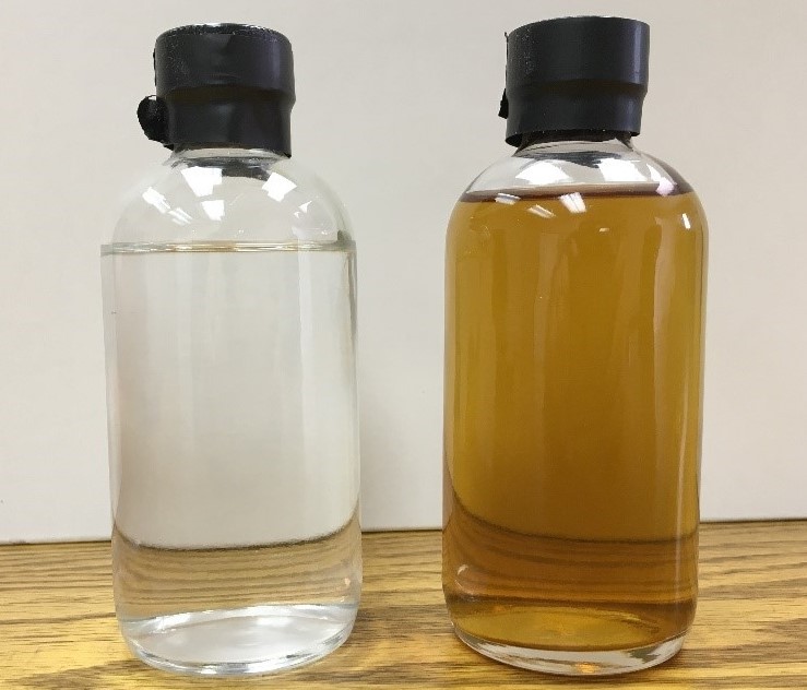 ApoWave processed liquor before and after only 15 minutes