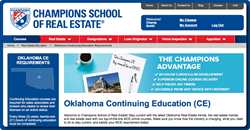 Champions School of Real Estate is now the Oklahoma Real Estate school of choice for real estate agents and brokers looking for their continuing education.