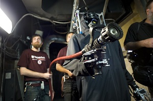 The SAFFiR humanoid robot aboard the USS Shadwell in fall 2014. (Courtesy of Virginia Tech)