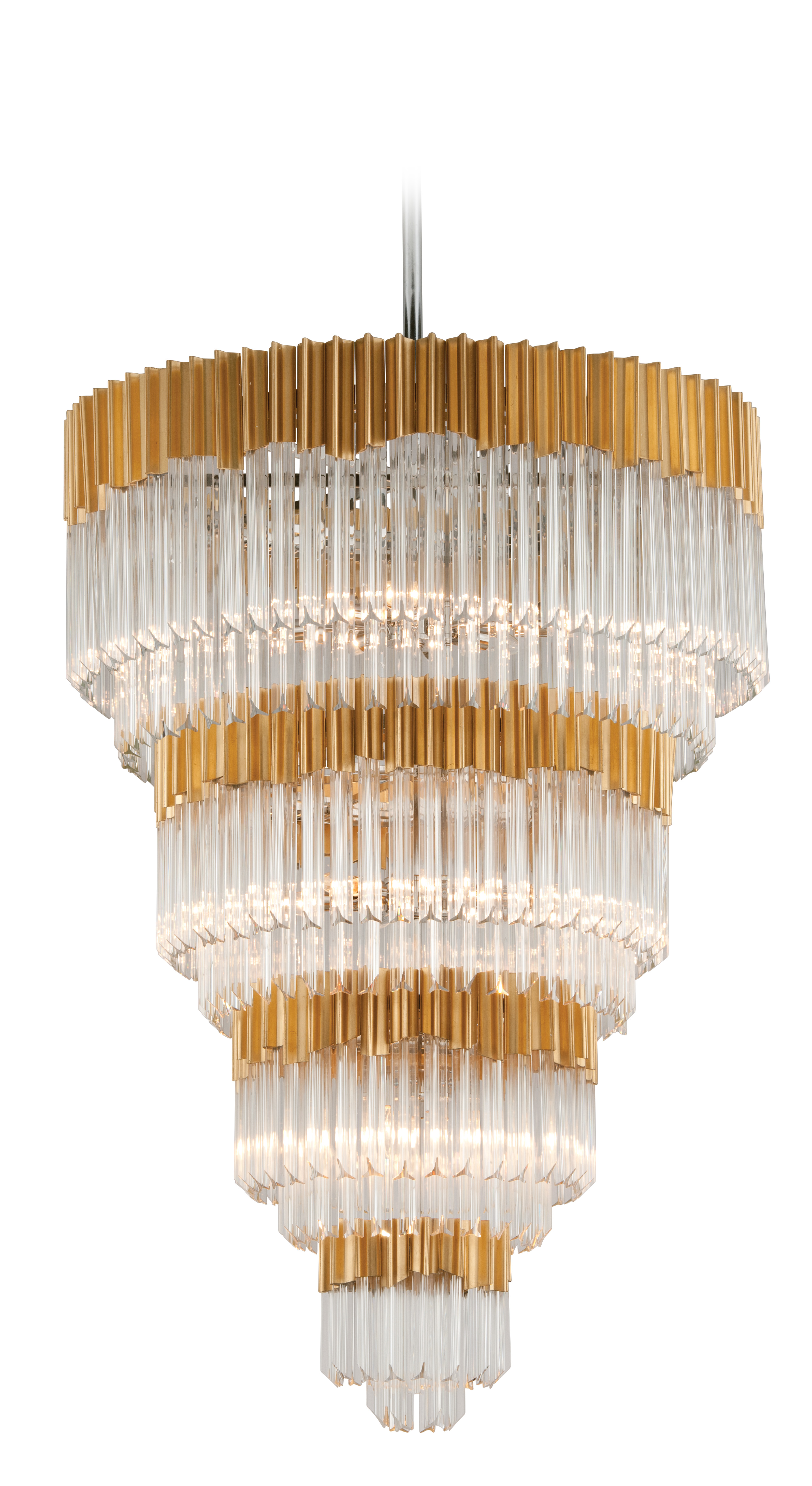 Charisma by Corbett Lighting - The delightful Charisma collection’s clear triedi crystal forms are arranged in a circular, tiered formation, resulting in a retro design with a new and fresh feel.