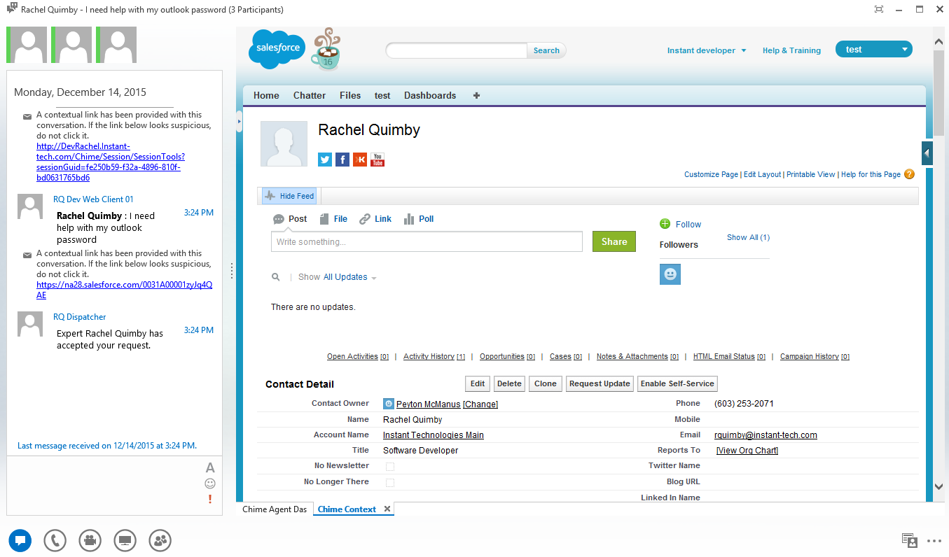 Instant Chime 2.4 with Salesforce