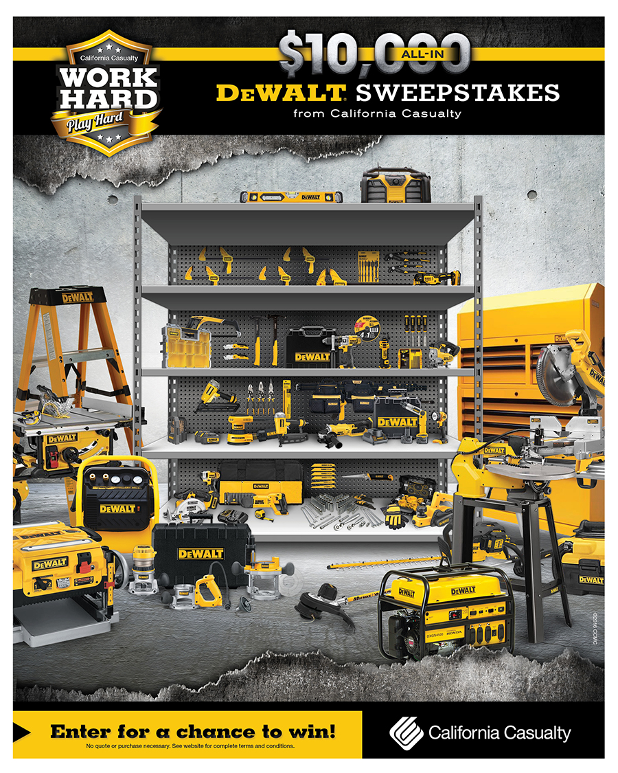 A Lucky First Responder Will Win $10,000 of DeWALT Tools from California Casualty