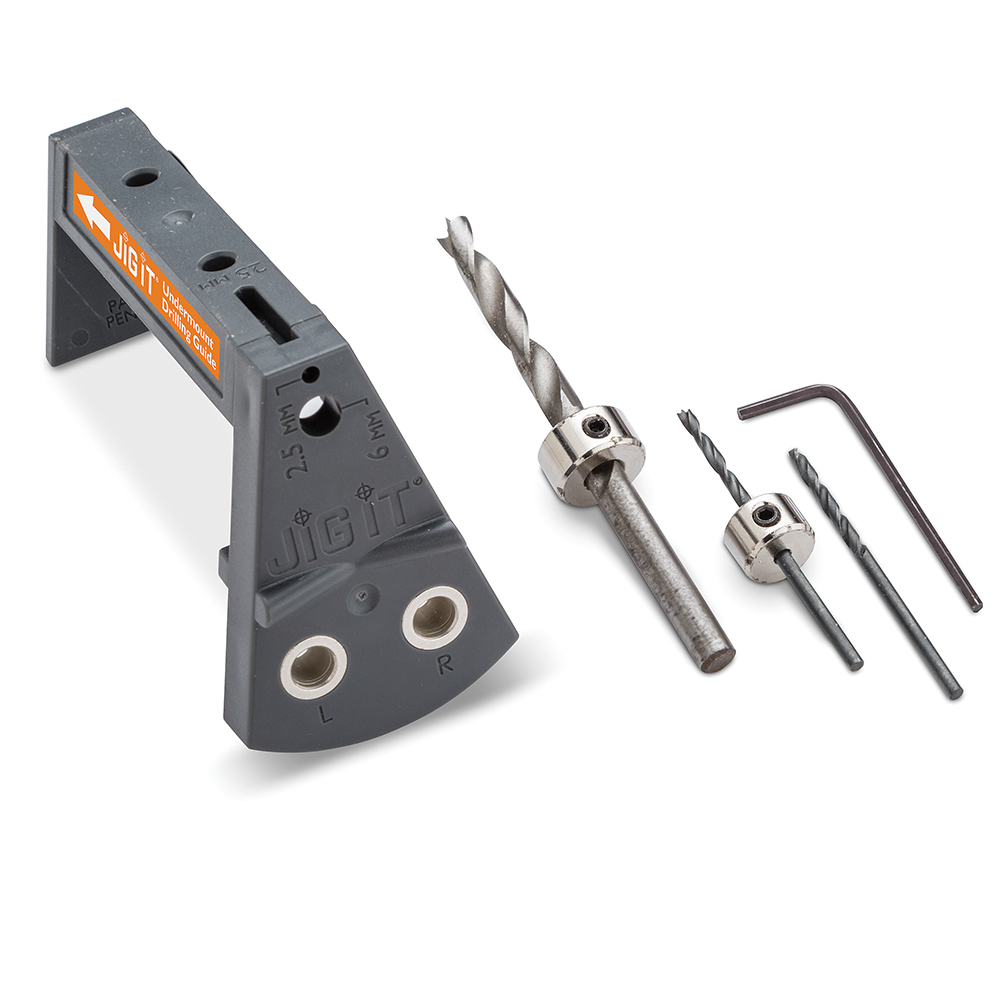 The new JIG IT Undermount Drilling Guide from Rockler.