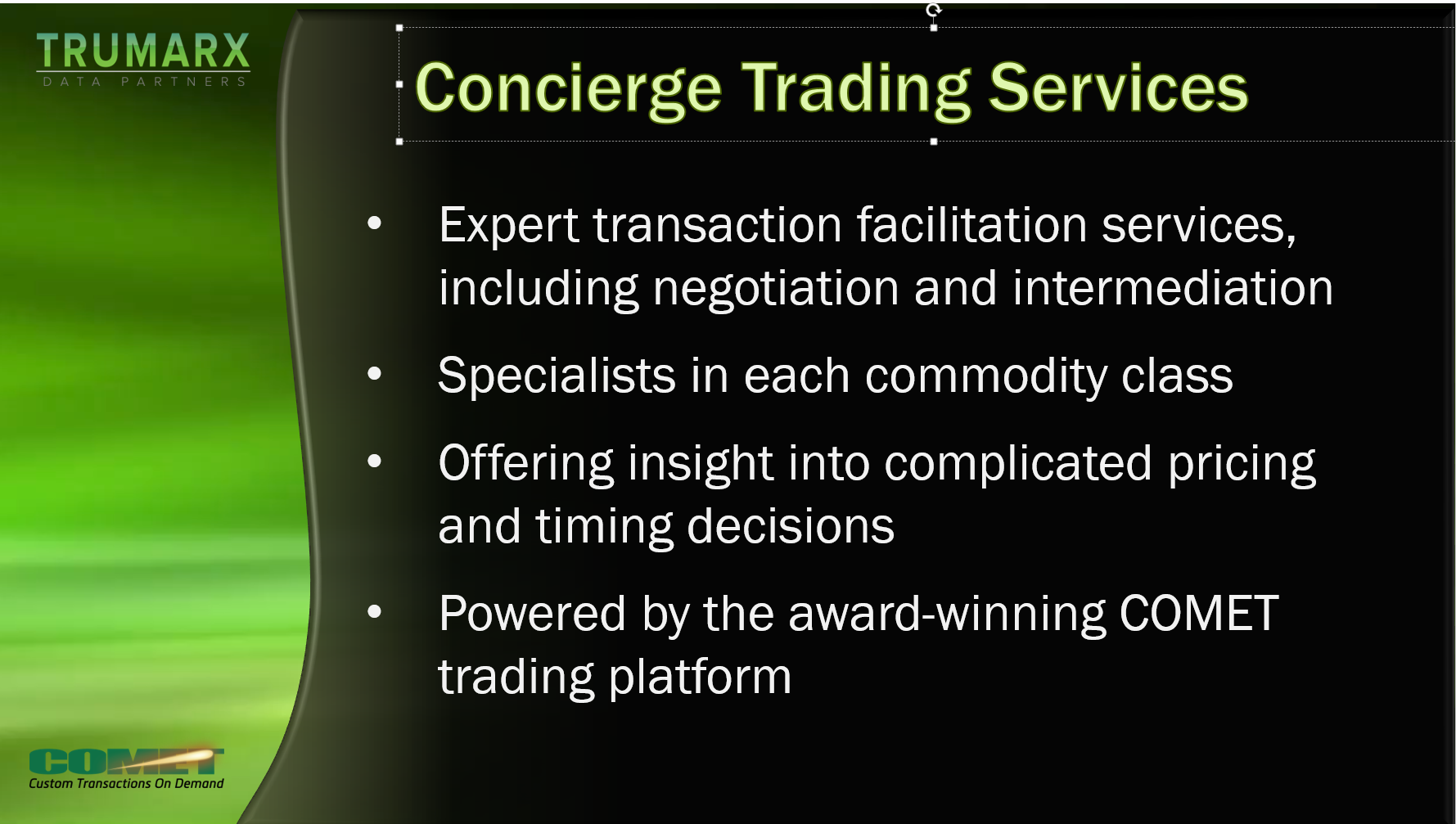 New TruMarx Concierge Trading Services