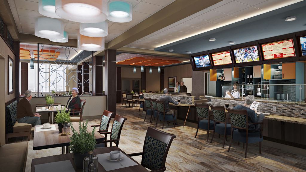 First-floor amenities will include a new bistro dining venue, convenience store and library.