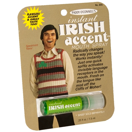 Instant Irish Accent Mouth Spray from Stupid.com