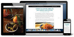 A beautiful cookbook displayed on Alta Editions' online cookbook service
