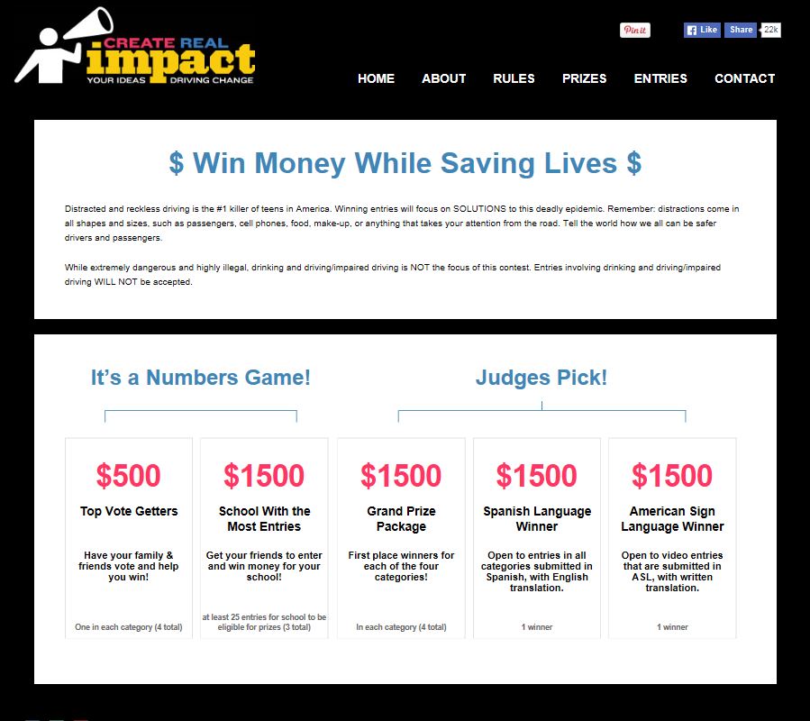Students Ages 14-22 Can Win Prizes In The 2016 Fall Create Real Impact Contest