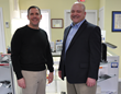 Charlie Collins and Scott Krug inside Vision Dynamics, which was just acquired by New England Low Vision & Blindness