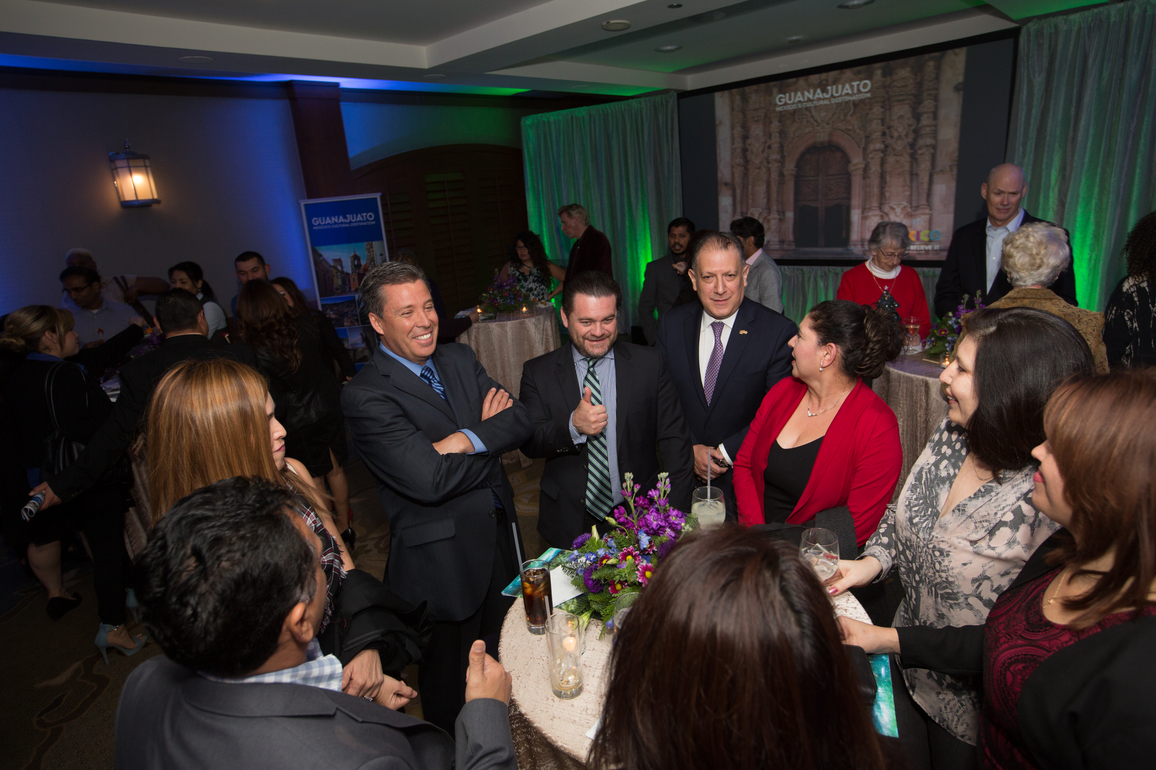 State of Guanajuato Governor Miguel Márquez Márquez, Guanajuato Secretary of Tourism Fernando Olivera Rocha, and GMS President and CEO, Alex Pace with top travel industry executives