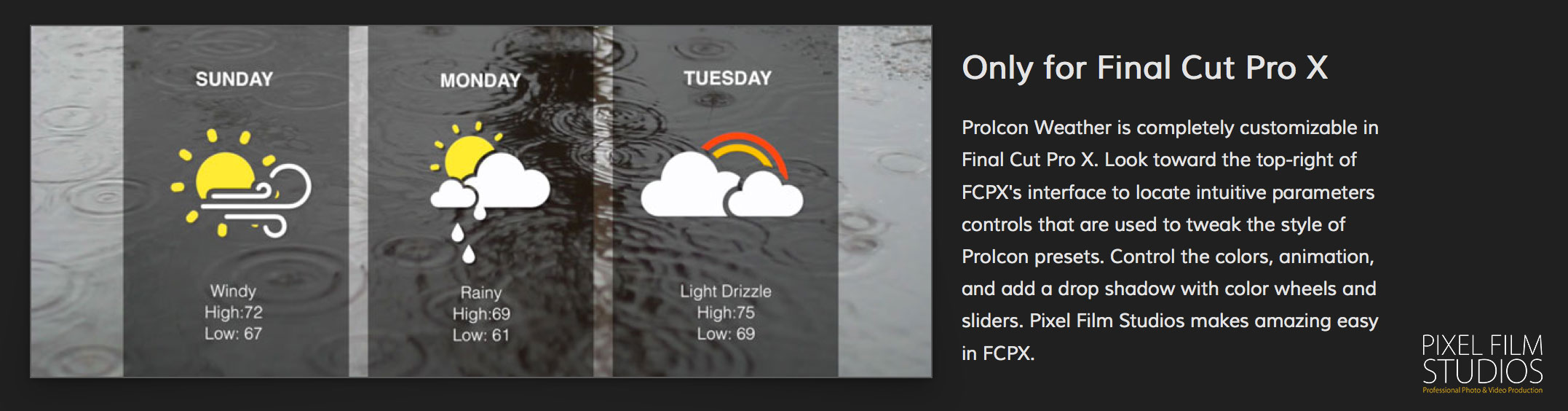 ProIcon Weather - FCPX Effects - Pixel Film