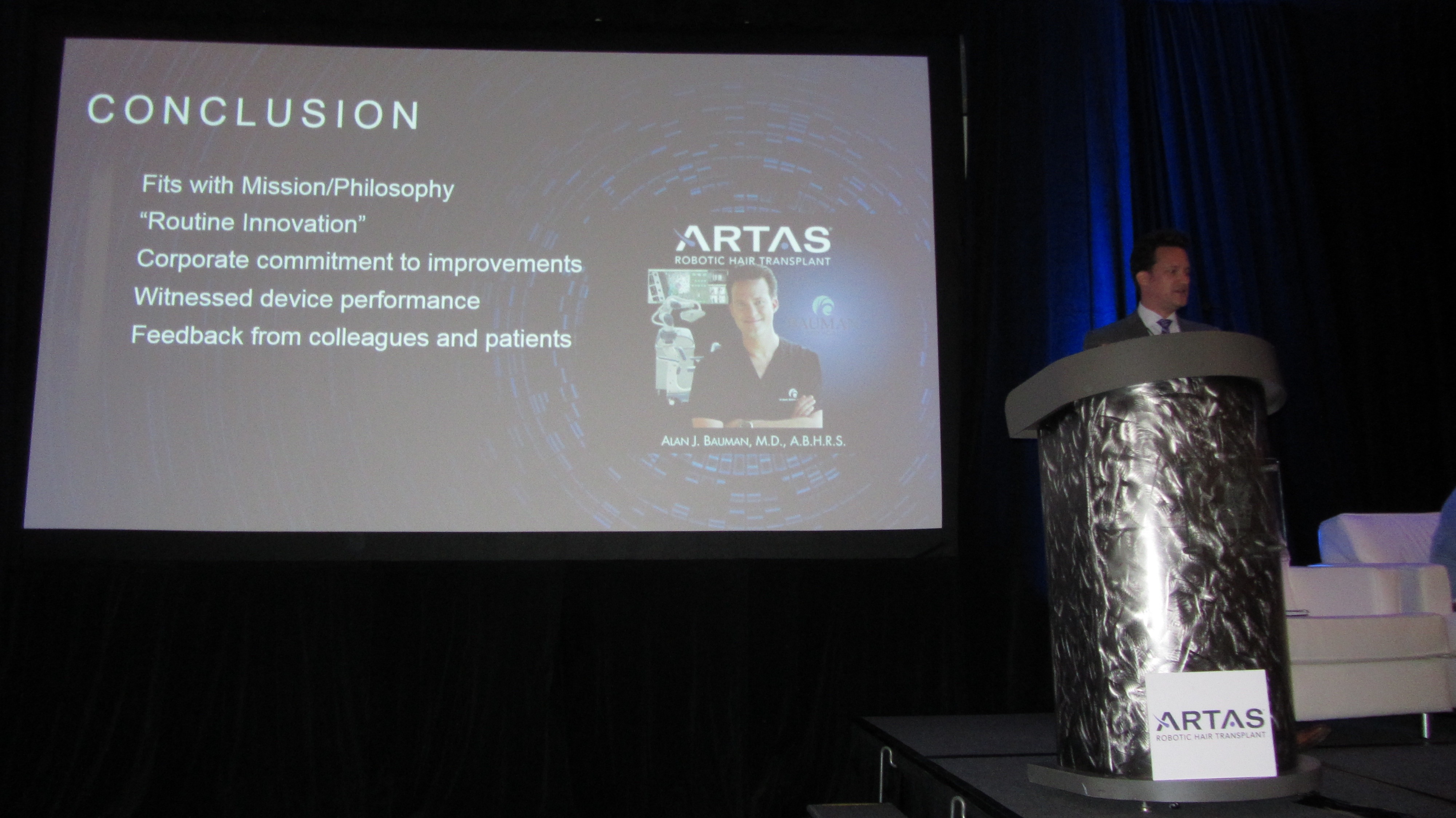Dr. Alan J. Bauman speaking at the 2016 ARTAS Users Meeting in Laguna Niguel, CA.