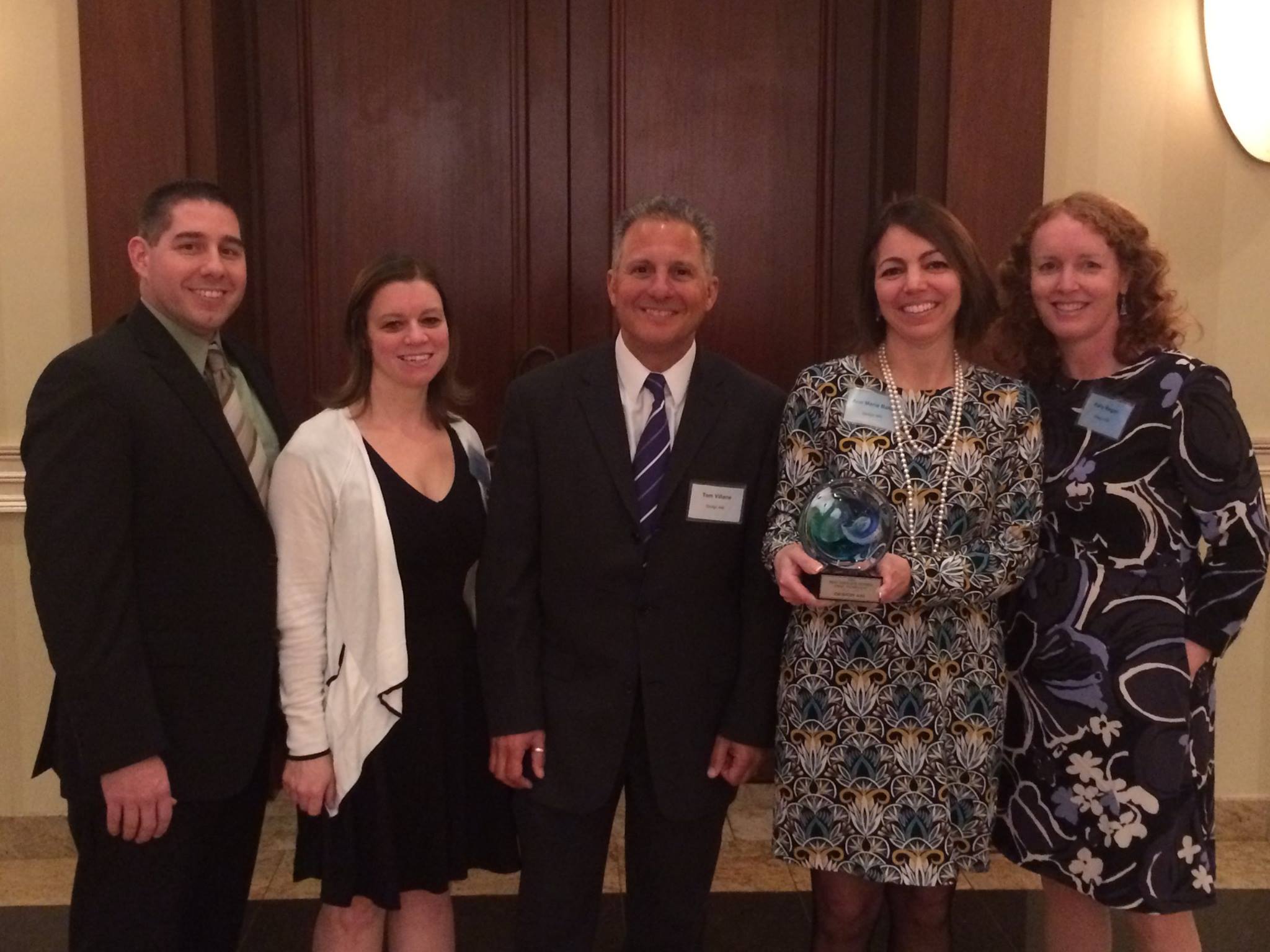 The Design 446 team at the 13th Annual FAME Awards. Pictured from left: Nick Nagle, Jayne Galgon, Tom Villane, Ann Marie Baker and Kelly Ragan.