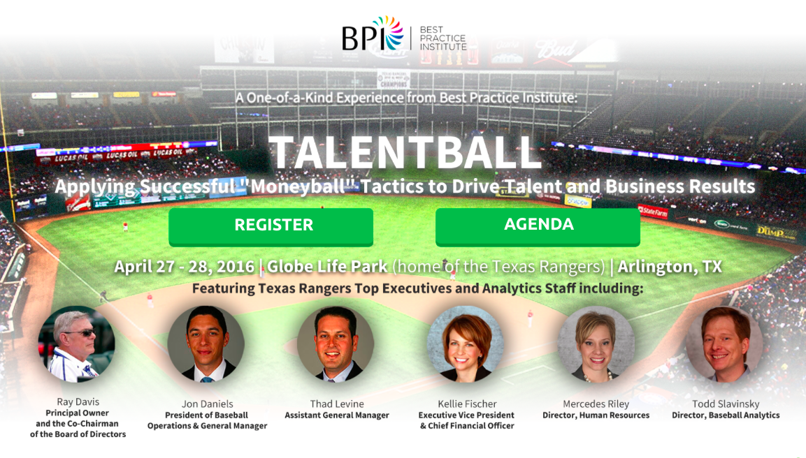 Over two days CHRO's, Heads of Analytics and other talent management professionals will hear proven tactics and strategies from Rangers' executives including General Manager Jon Daniels, CFO Kellie Fi