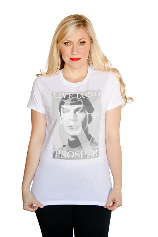 Gone but not forgotten, Spock will always Live Long and Prosper on this stylish Star Trek fashion top available at WonderCon.