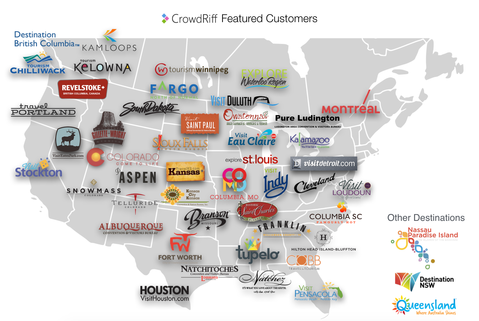 CrowdRiff Featured Customers Map