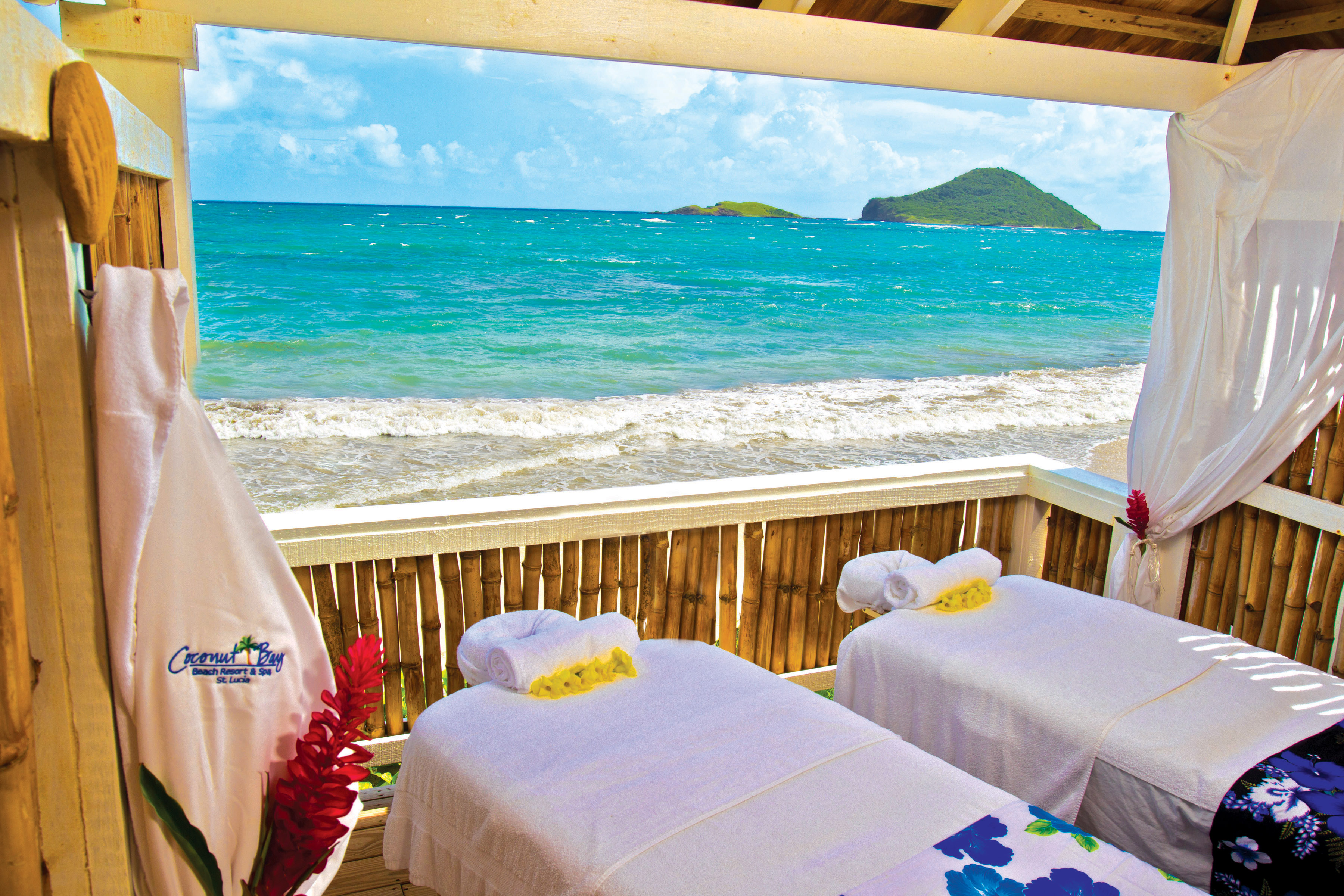 The oceanfront Kai Mer Spa at Coconut Bay Beach Resort & Spa offers a selection of therapeutic treatments using locally made organic products.