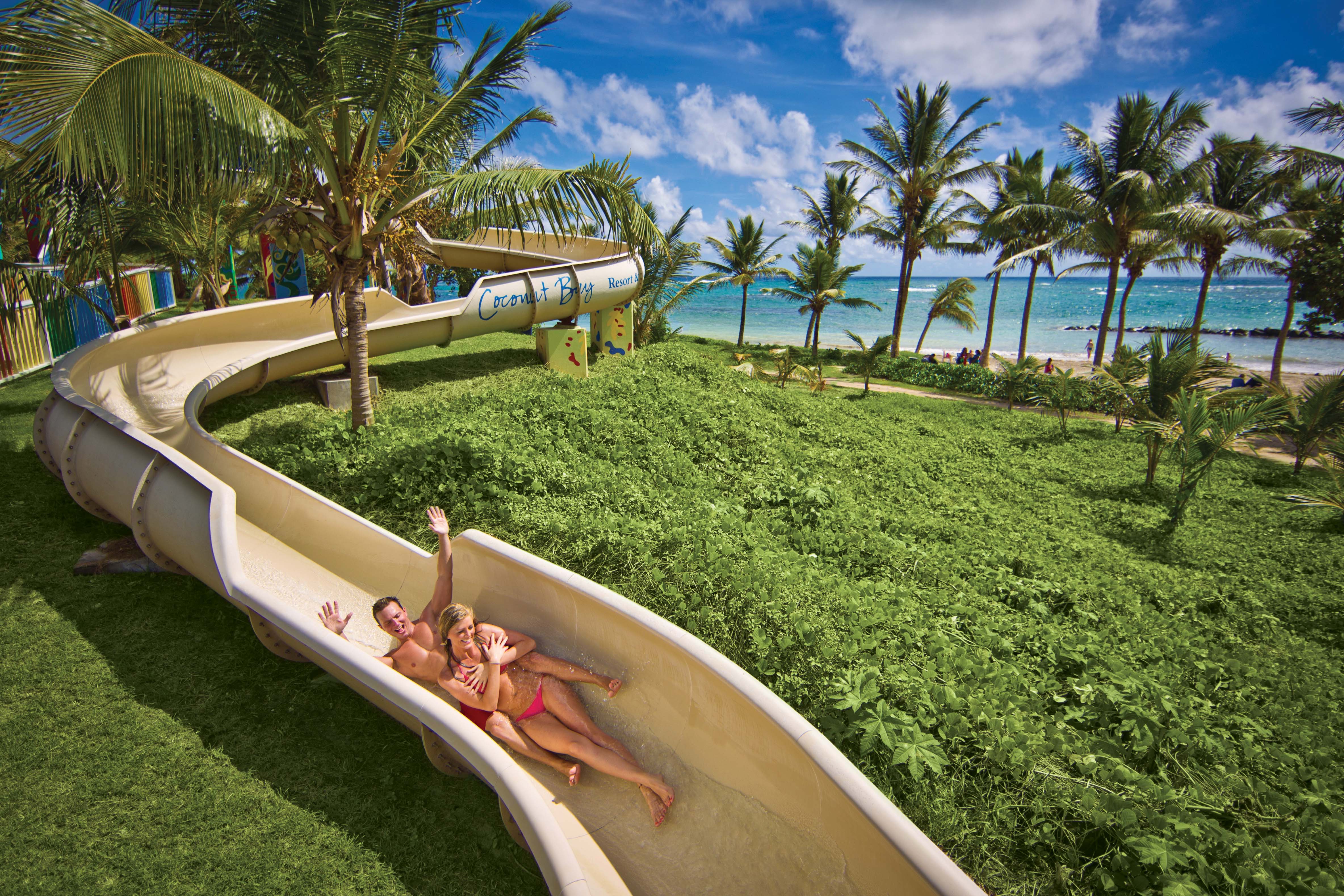 No long lines to go twisting through the Coconut Coaster waterslide at Coconut Bay Beach Resort & Spa.