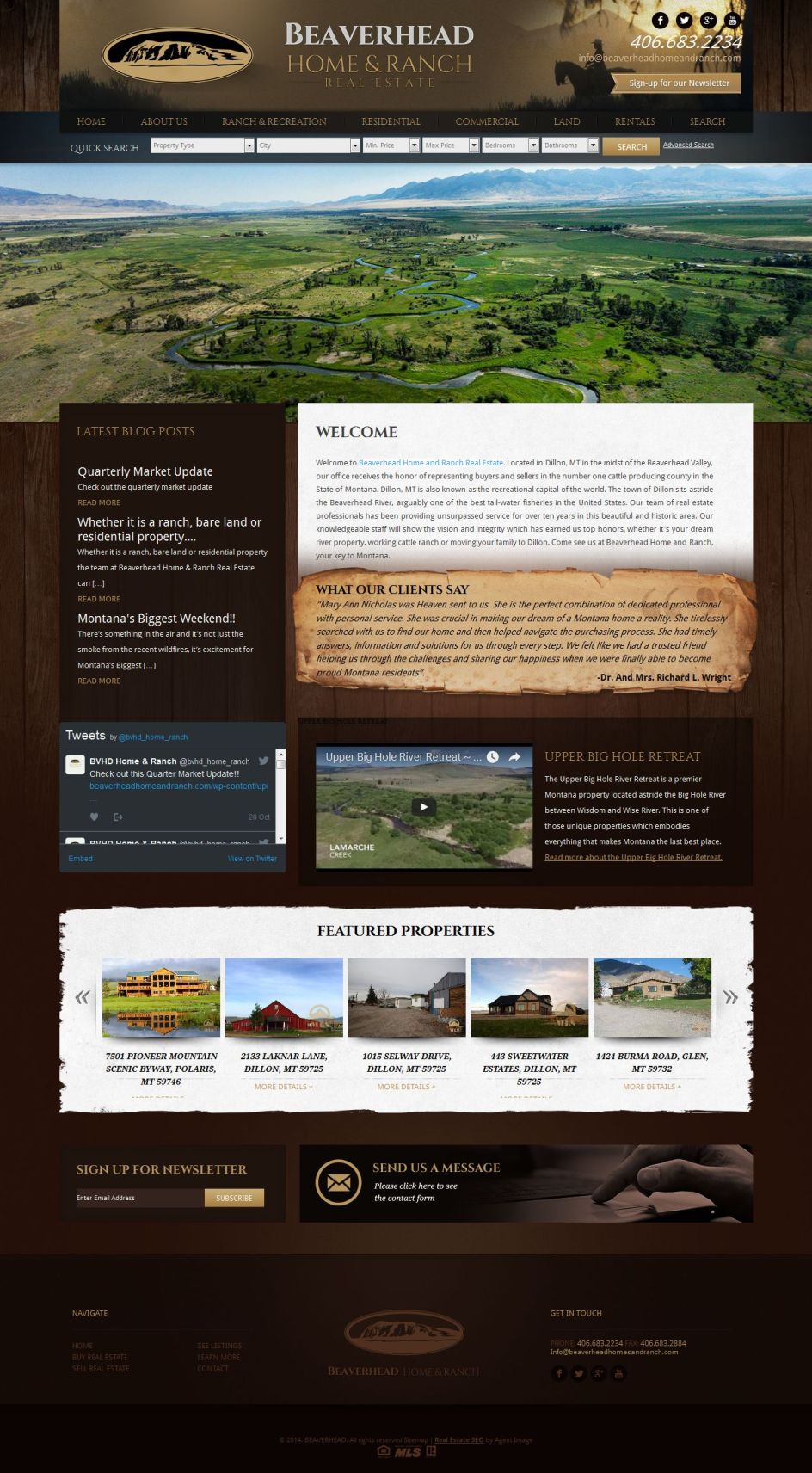 Beaverhead Home and Ranch Real Estate website