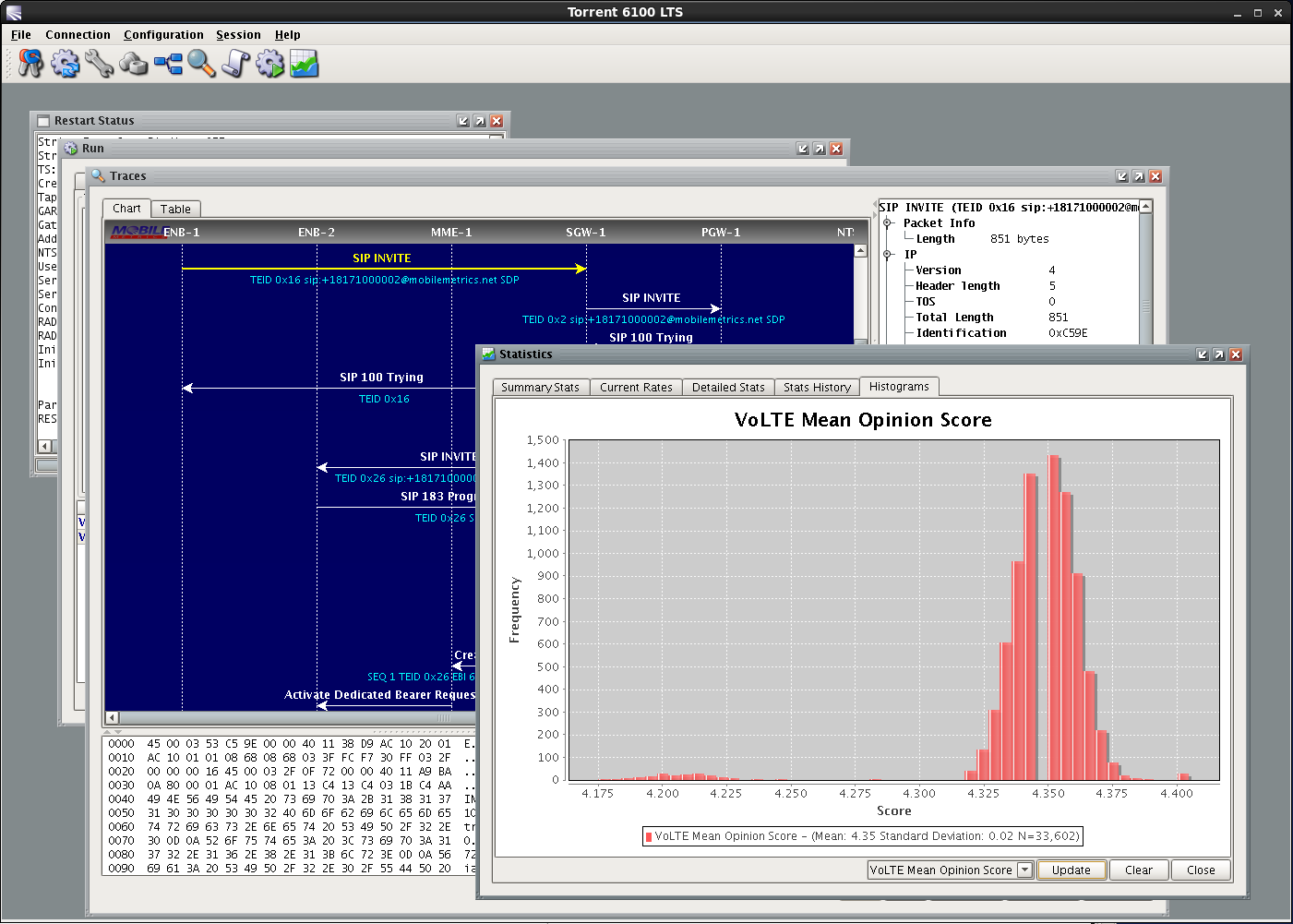 Torrent 6100 LTE EPC Test System Featuring VoLTE Support