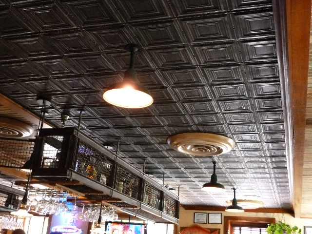 Used commercial, tin ceilings can give that Old World look to any restaurant and bar.