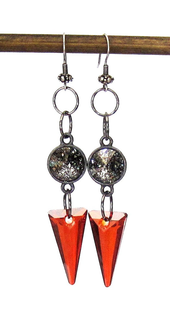 Swarovski Crystal Spike Dangle Earrings from SassyBelleWares,