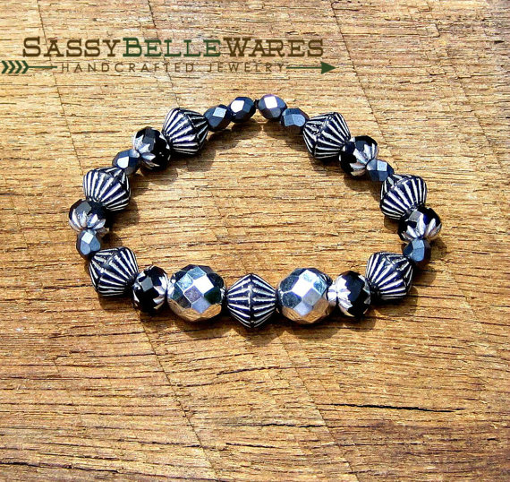 Silver & Glass Bracelet from SassyBelleWares,