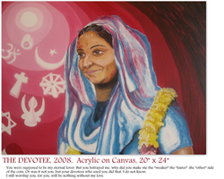 Inspired by a real-life widow celebrating Holi, the portrait speaks the common language of endurance