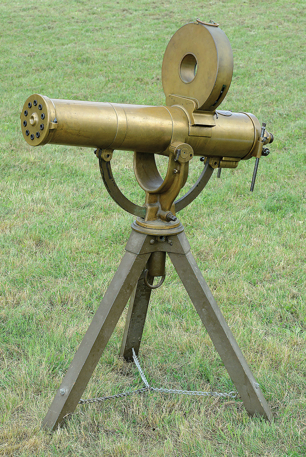 Colt Model 1883 U.S. Navy Gatling Gun on Tripod and Two Drums, Sold for $346,150