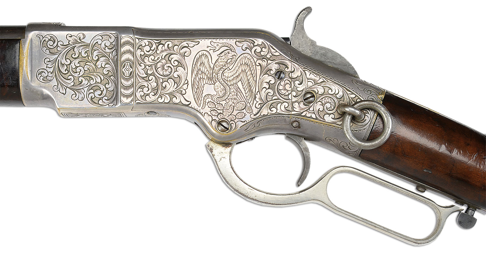 Rare Nimschke Engraved Winchester Model 1866 Saddle Ring Carbine, Sold for $31,050