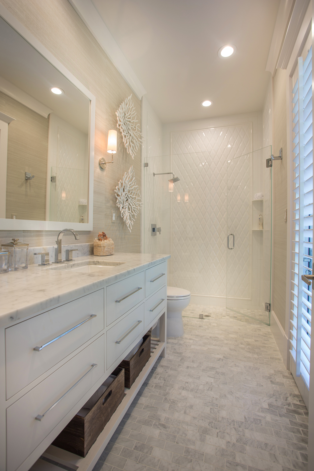 This residential bathroom is the most popular Pineapple House Interior Design image on the Houzz design and renovation platform.