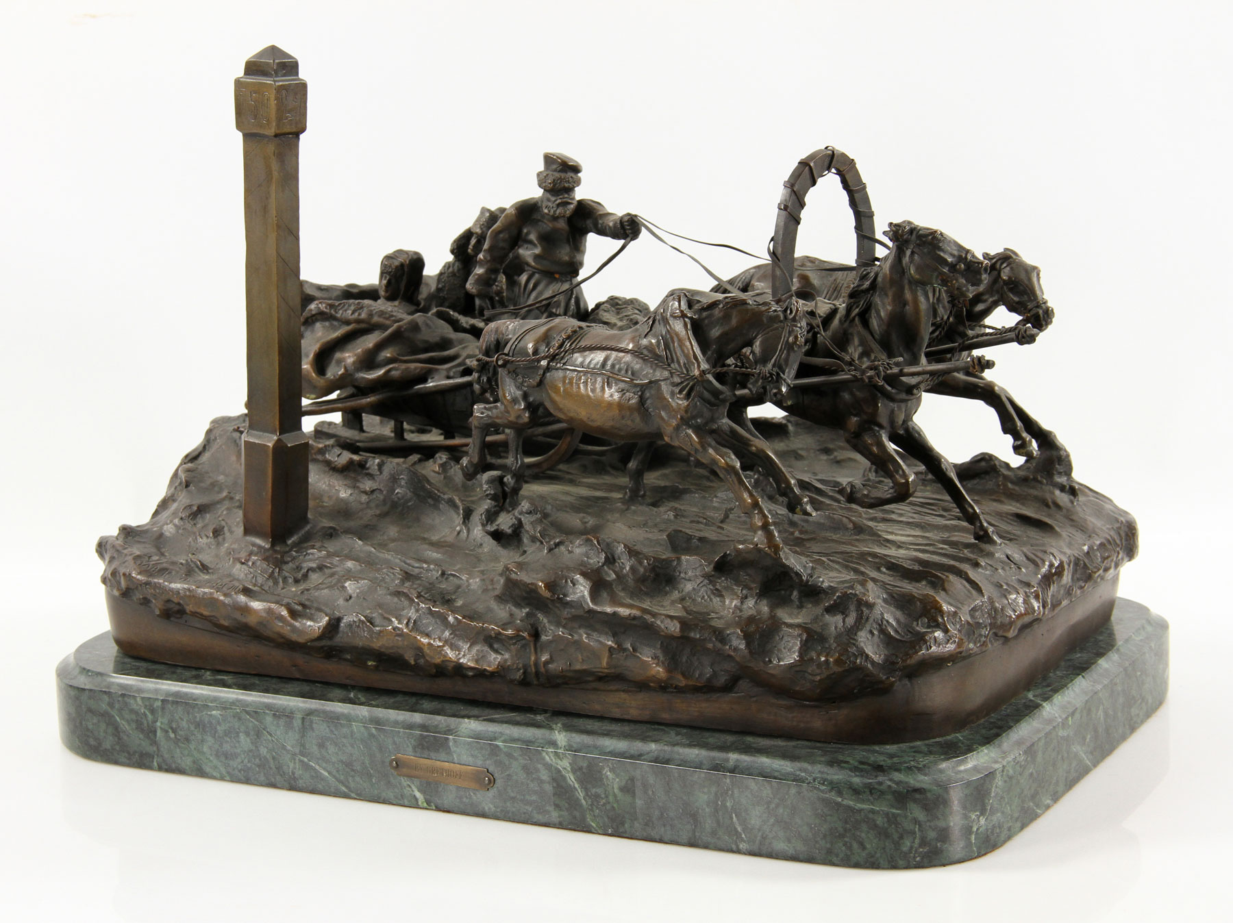 Vassil Yacovlevitch (Russian 1831-1905) Bronze Sleigh with Horse