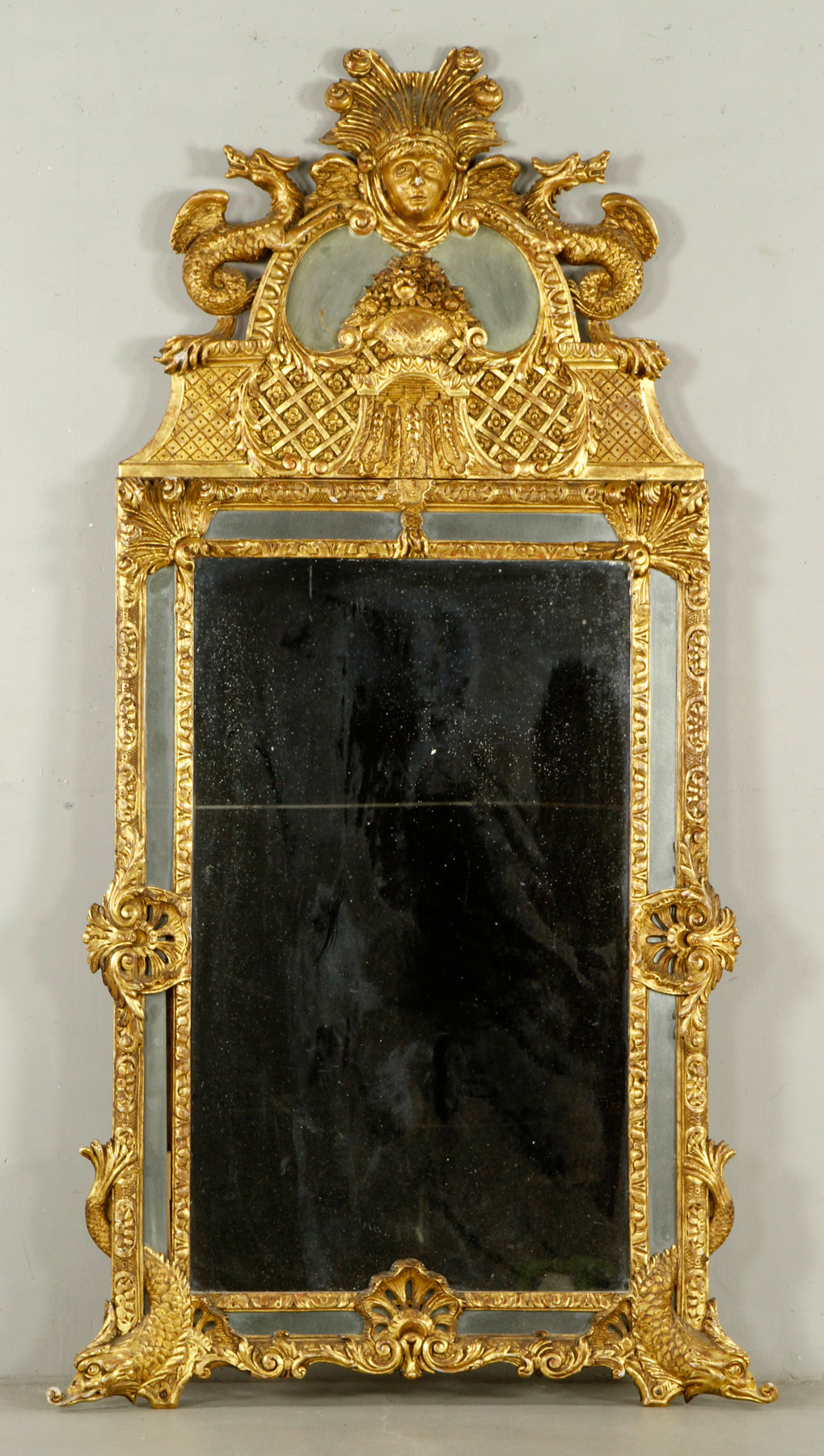 18th C. English Gilt Wood Mirror