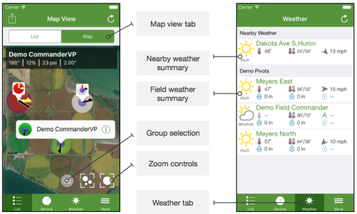 AgSense® App Adds Field Weather and Map View