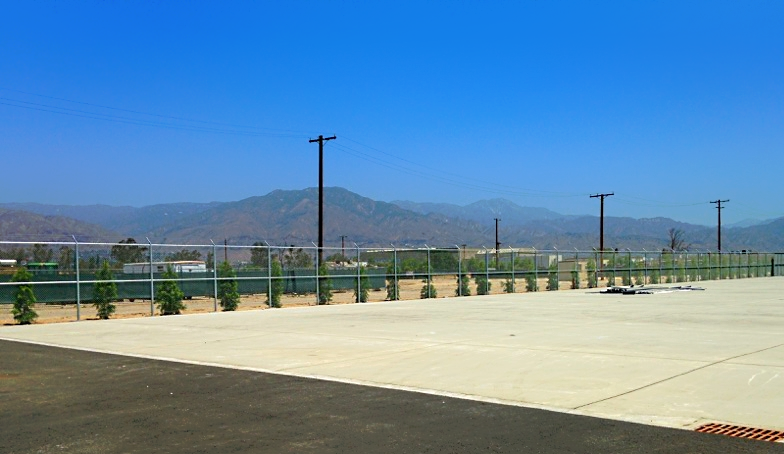 San Bernardino Airport fence before Acoustifence installation