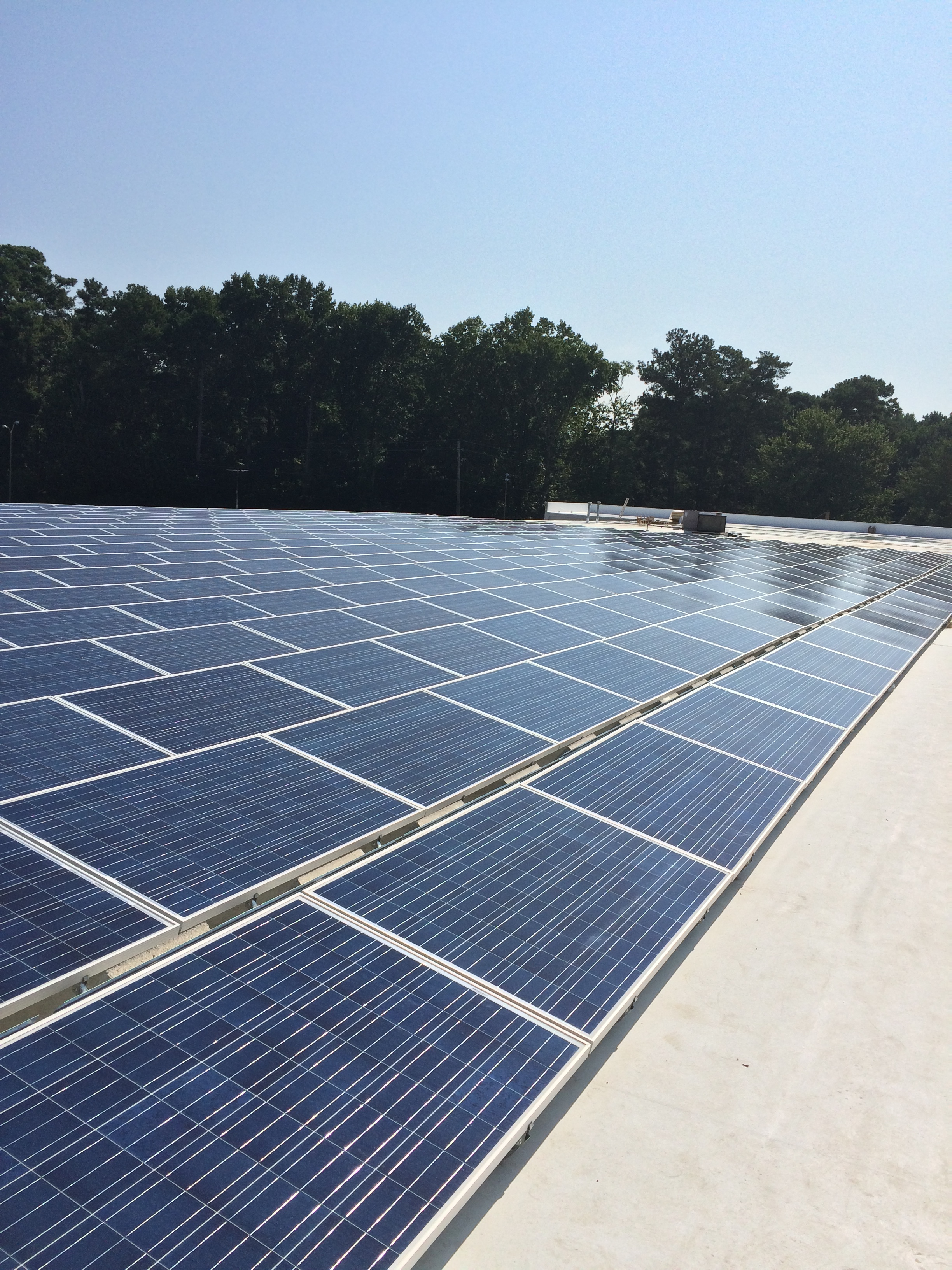 The solar project took two weeks to construct and will generate over 155,000 KW hours of energy annually.