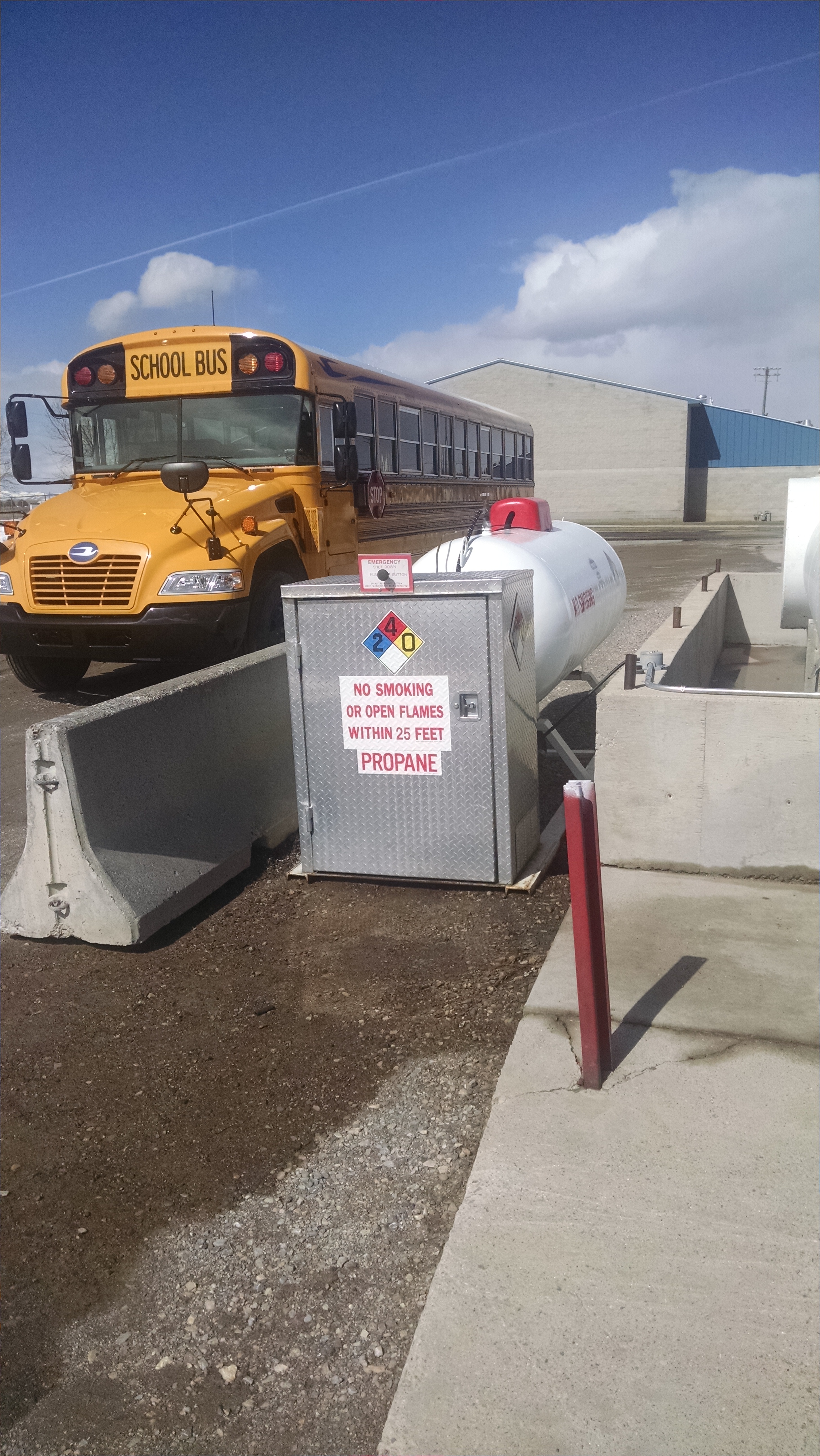 The Grace School District has an onsite propane autogas fuel station with 500-gallon capacity.
