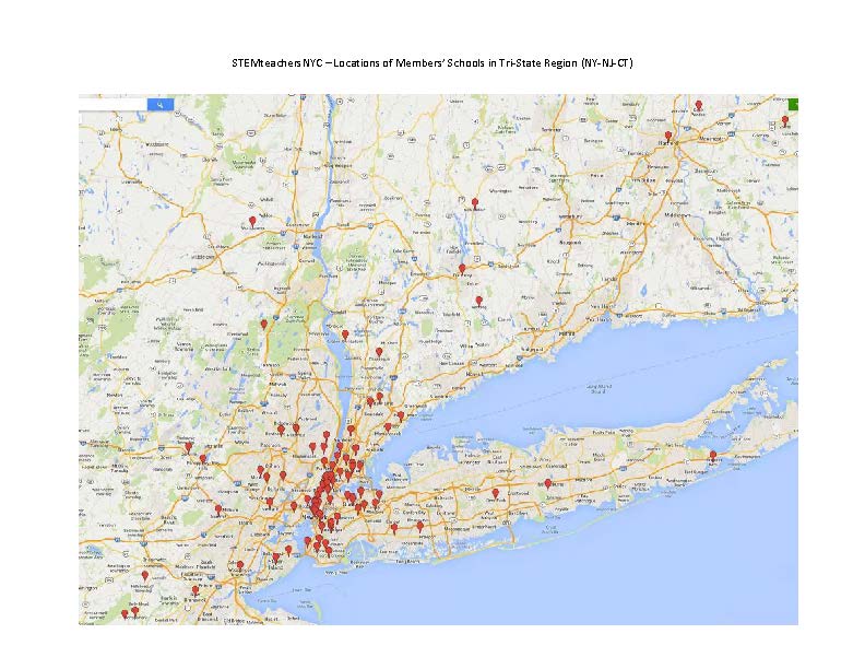 Map of schools where 570 teacher-members teach