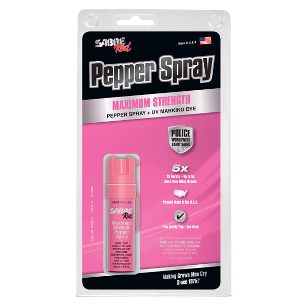 SABRE Pink Compact Pepper Spray with Clip