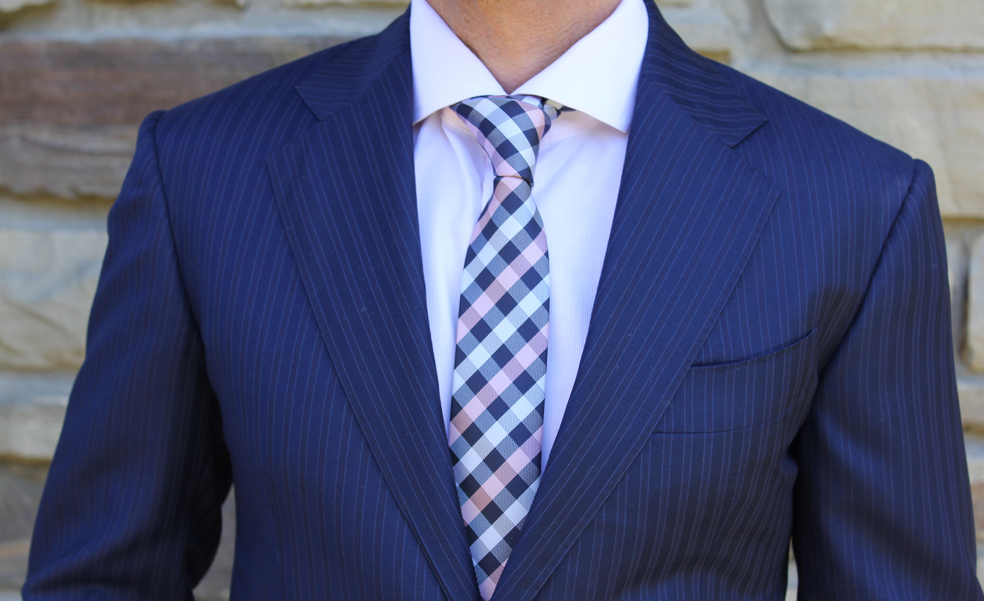 Urban Dapper Club Suit with Pink Checkered Tie